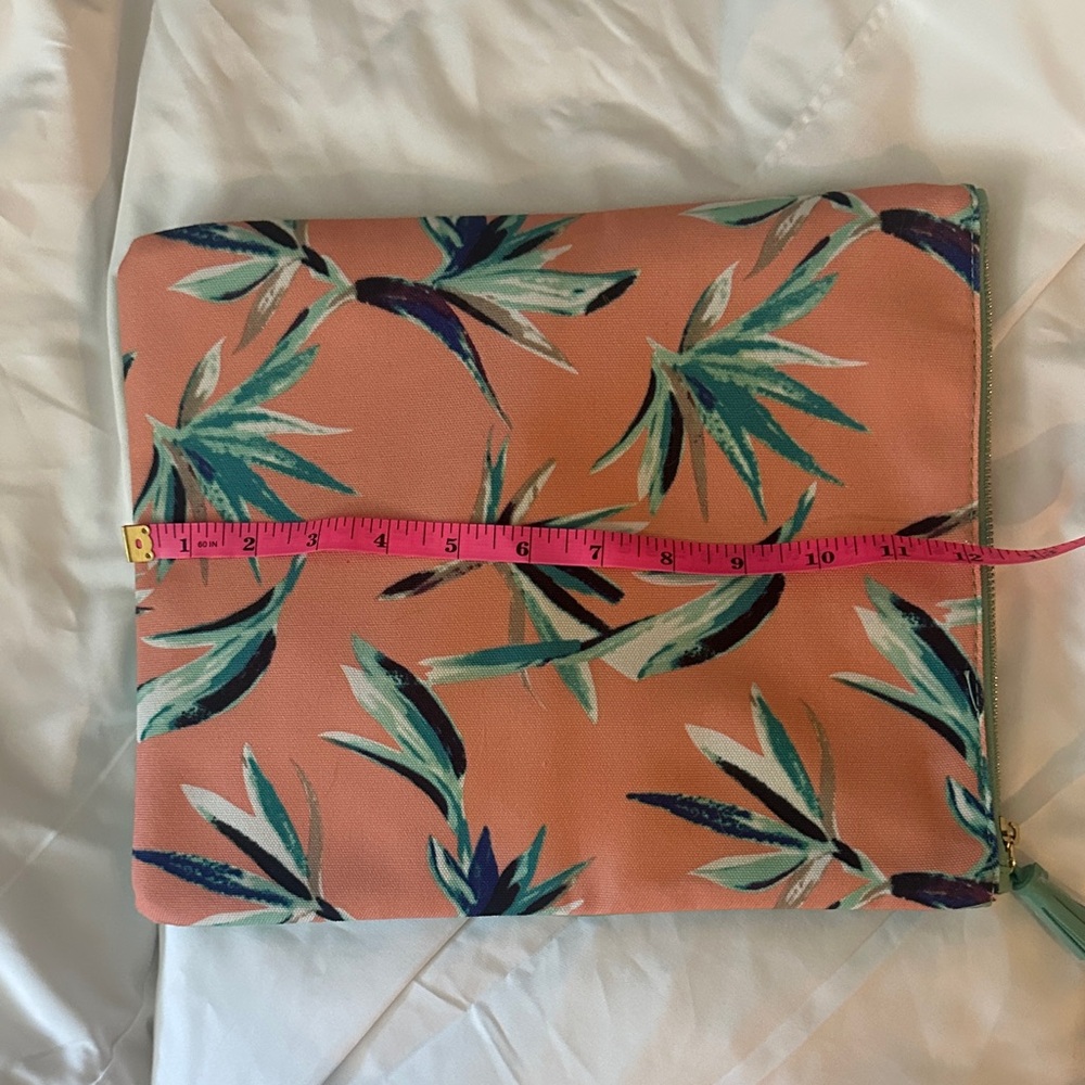Floral Print Clutch Bag - Peach and Green by Rachel Pally
